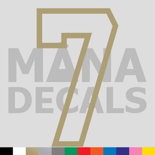 Number Seven 7 Vinyl Die Cut Decal Sticker - Jersey Sport Varsity Outline