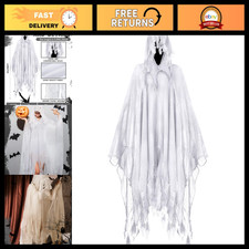 Halloween Grim Reaper Costume Hooded Cloak Adult Cosplay Medieval Cape Outfit
