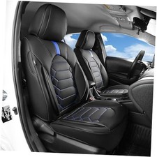 Leather Car Seat Covers - Car Seat Cover Faux Leather Full Set Black  Blue