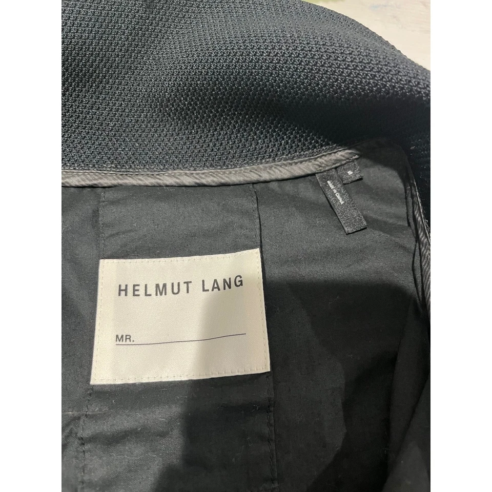 Helmut Lang MR Bomber Jacket Gray Ribbed Cuffs Straps Modern Minimalist - Image 2 of 4