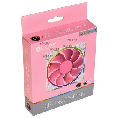 ID-COOLING ZF-12025-PINK Case Fan 120mm 5V 3 PIN Addressable RGB Cooling Fan MB 