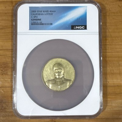 California Lottery 2005 Star Wars C-3PO 46mm Token/Medal NGC Genuine