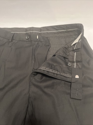 NEW Men’s Trousers Black Dress Tuxedo Pants Straight Leg Slacks Size Large - Picture 6 of 16