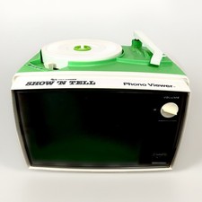 Show  N Tell Phono Viewer Slide Record Player Bright Green A635E 60  s Toy VTG GE