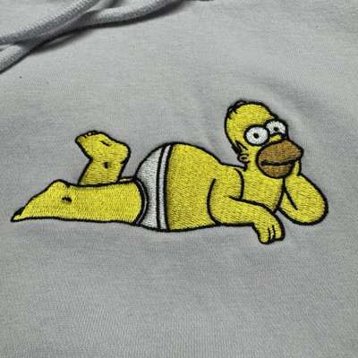 The Simpson x H&M Men's Small Light Purple Hoodie Homer Embroidered Flaw-  stains