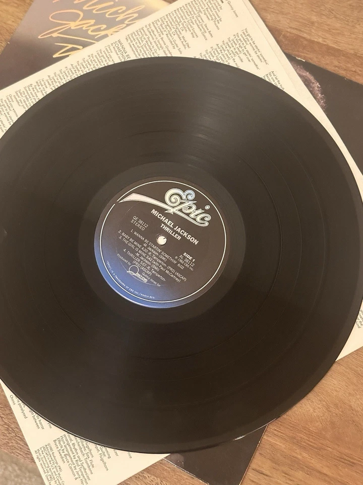 Michael Jackson Thriller Vinyl LP Record 1982 Epic Original - Image 4 of 4