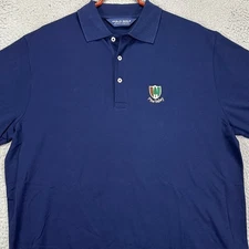 Pine Valley Ralph Lauren Shirt Polo Golf Mens Large Blue Rugby Short Sleeve Logo