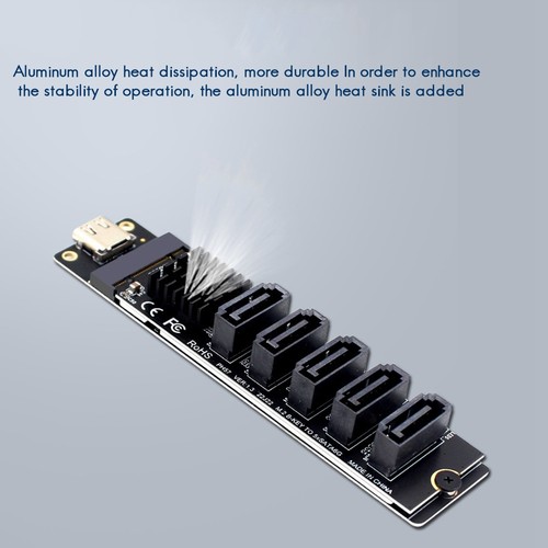 TYPE-C auf SATA3.0 5-Port-Adapter-Konverterkarte 6 Gbit/S USB10G JM575+JMS56043 - Afbeelding 8 van 9