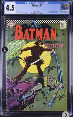 Batman #189 CGC 4.5 1967 1st Silver Age app. Scarecrow