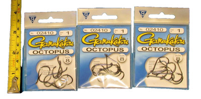 3 Packs (8) Gamakatsu #1 Octopus NSB (3 x 8=24) 02410 USA SELLER FAST SHIPPING
