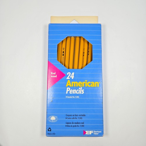 Vintage Eberhard Faber American Pencils No 2 HB Yellow Wood Made in USA 10 Count