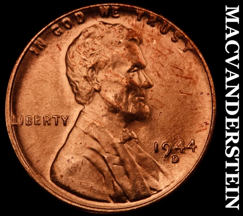 1944-D Lincoln Wheat Cent- Choice Gem Brilliant Uncirculated Luster #J3847