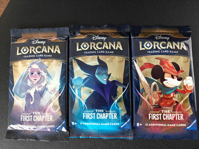 Disney Lorcana TCG - The First Chapter 3 Booster Packs Sealed Full Art Set