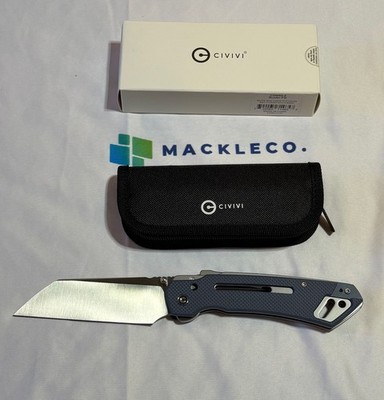 Civivi Buster FG Folding Pocket Knife G10 Blue Handle Nitro V Sheepsfoot 4.2''