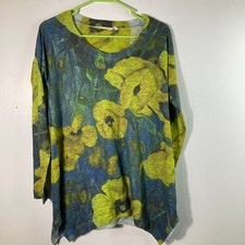 Soft Surroundings Abstract Floral Print Long Sleeve Tunic Top Size S
