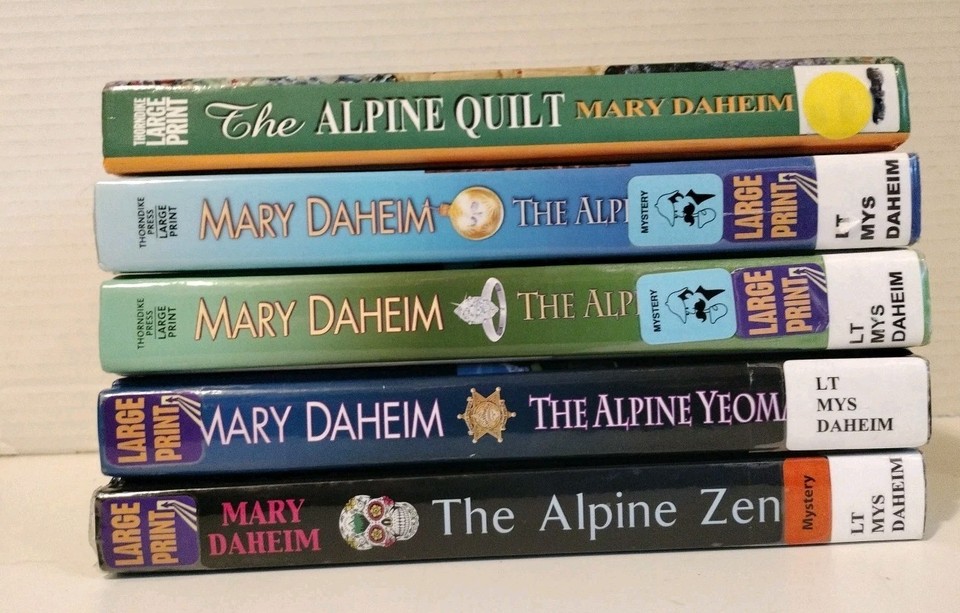 lot of 5 LARGE PRINT novels by Mary Daheim, Alpine