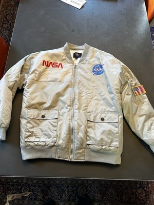 Asstseries NASA  jacket Reflective Gray Logo & Flag XL