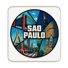 Calamita frigo collage San Paolo, Brasile: simpatico regalo souvenir da viagg...