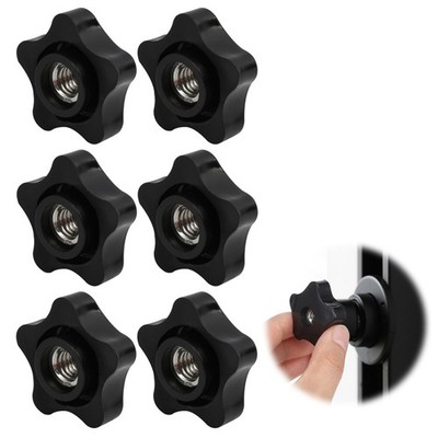 6 Pcs 3/8-16 Threaded Knob Nut, 5 Star Shaped Female Thread Knob with Sturdy ...