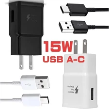 15W Wall Charger Plug USB A-C Charging Cable for Samsung Galaxy Series US STOCK