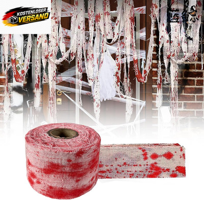 Halloween Blutgaze Tuch 10m 8cm realistische Gruseldekoration für Kostüme