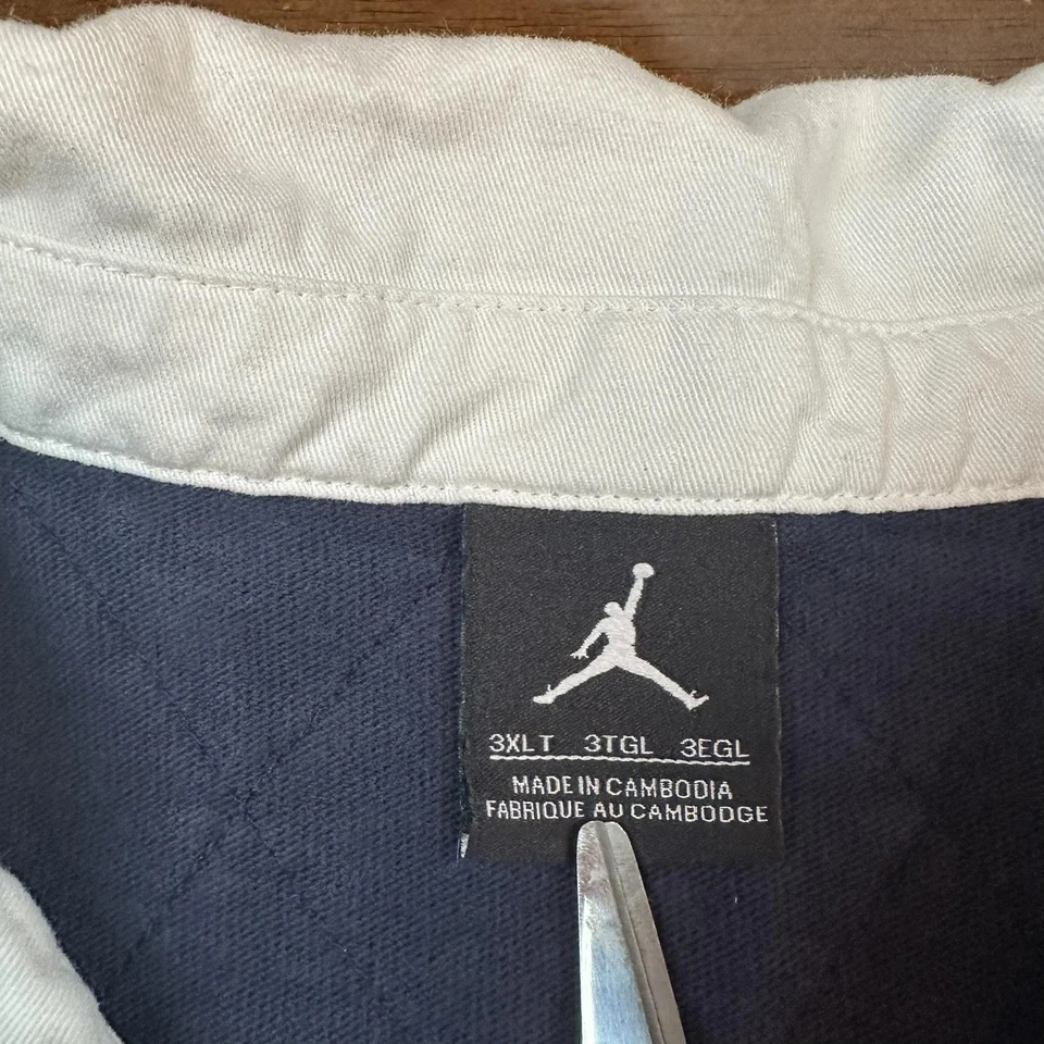 Camisa Jordan Para Hombres 3XLT Azul Marino Rugby Polo Jumpman Logo 23 Parche 3XL Alto Foto 2 de 4