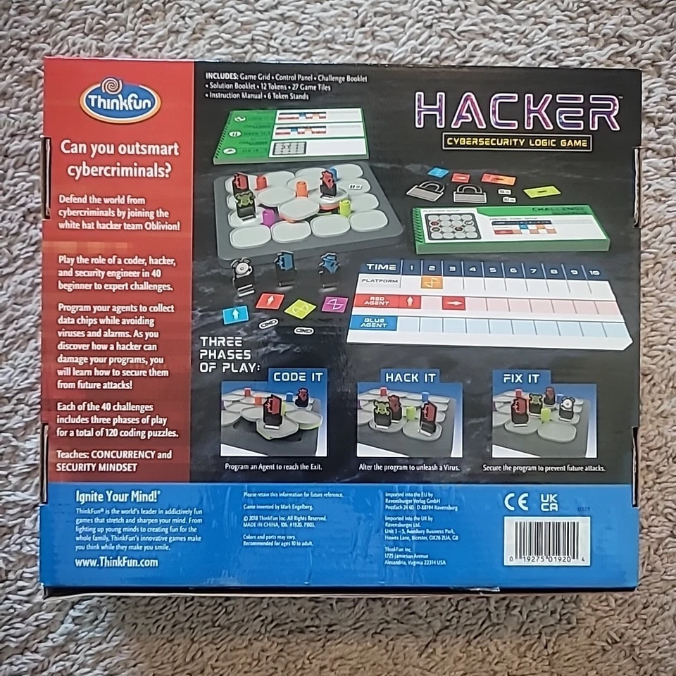Thinkfun HACKER Cybersecurity Logic Game Solo or Collaborative Game Play LikeNEW - Image 2 of 3