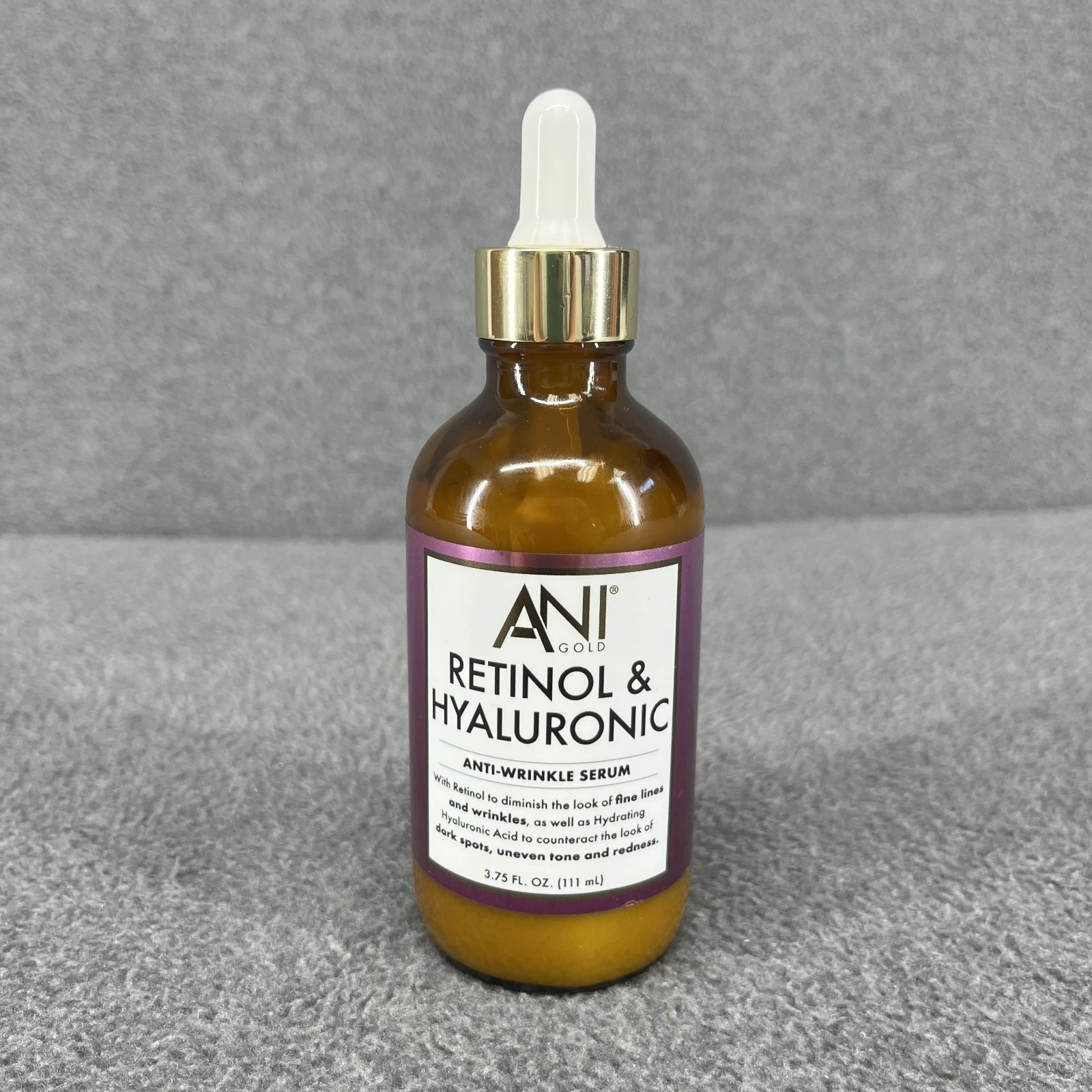 Ani Gold Retinol & Hyaluronic Anti-wrinkle Serum Hydrating Toning 3.75 fl oz