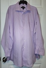 Pronto Uomo mens dress shirt Lavender Sz 19 -33/35 Long Sleeve