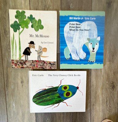 Lot of 3 Board Book Picture Books: Mr. McMouse, Polar Bear, Clumsy Click Beetle