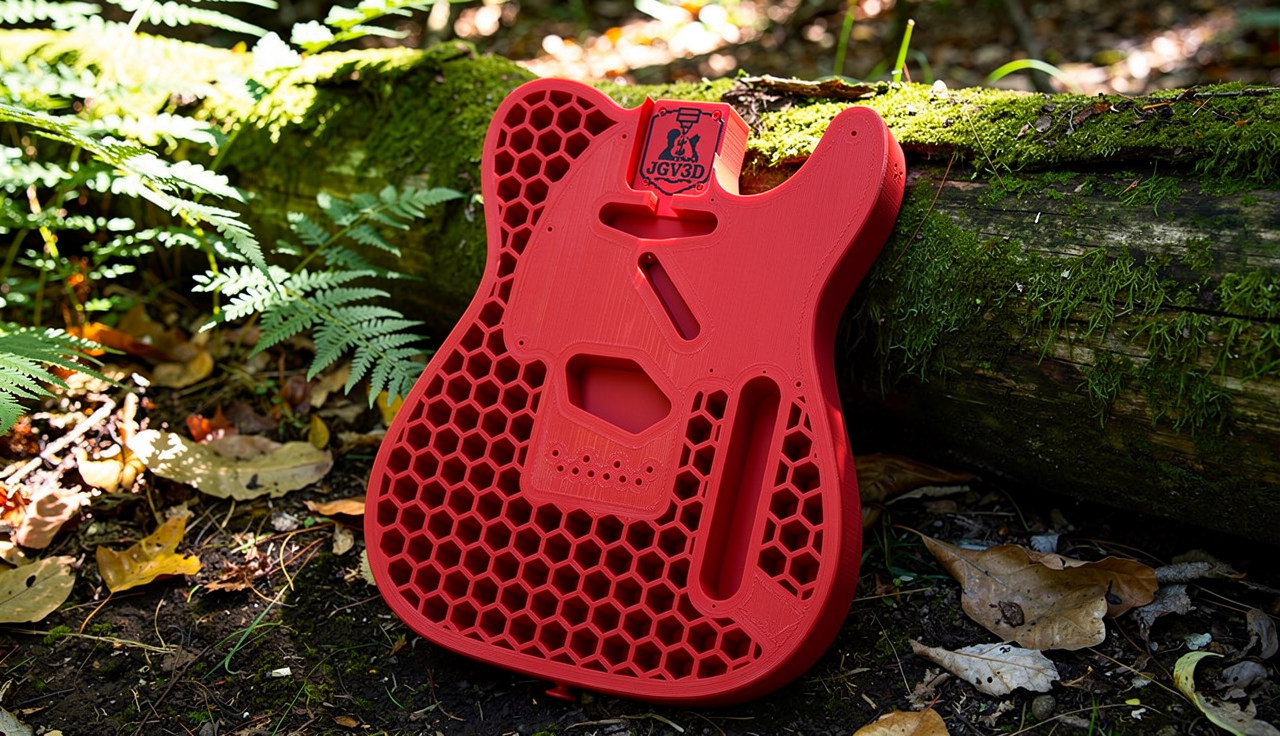 3D Printed Fender Telecaster Guitar Body, Hexagon Style, Red | eBay