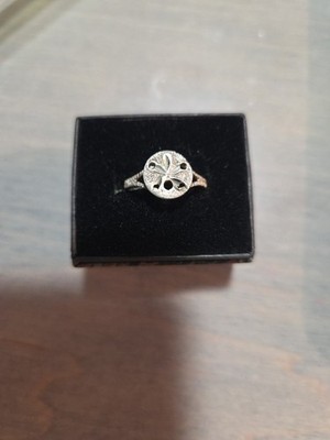 Sterling Silver Textured Sand Dollar Ring Size 6