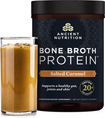 2 Pack Save BIG! Ancient Nutrition Beef Bone Broth Protein Salted Caramel 17.8oz