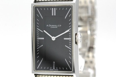 *N NEUWERTIG* Dunhill Wafer 8036 Black Tank rechteckig 22mm Quarz Herrenuhr...