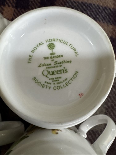 Queen's The Royal Horticultural Society The Garden Collection 4 Cups Mugs - Picture 10 of 12