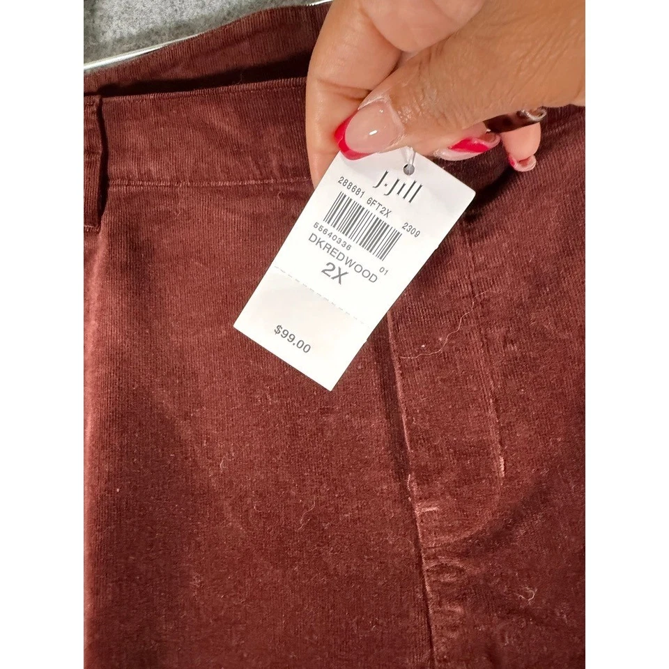 J.Jill Corduroy Pants Women's 2X REDWOOD Straight Leg Cotton Fall Everyday - Image 3 of 4
