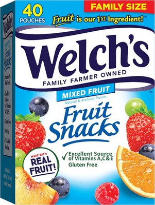 Welch's, Made With Real Fruit Fruit Snacks, Mixed Fruit, 0.8 oz, 40 Count