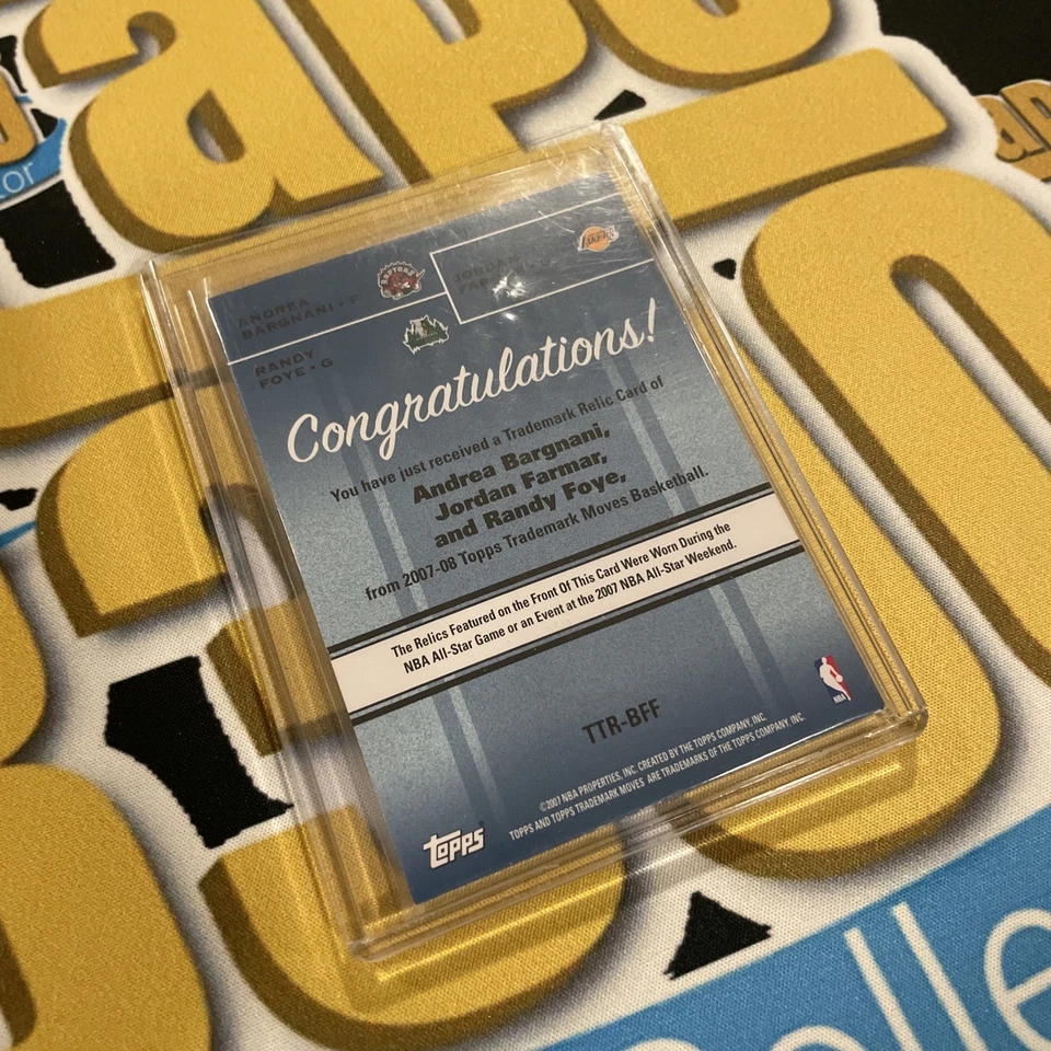 2007-08 TOPPS TRADEMARK MOVES BARGNANI, FARMAR, FOYE  Blue In The Paint /25 - Image 3 of 4