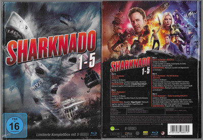 SHARKNADO 1 - 5  Limitierte Komplettbox 5-Disc   Mediabook   (Blu-ray)  NEU  OVP