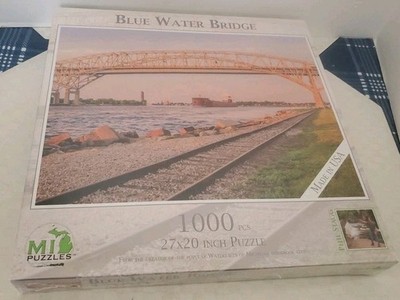Blue Water Bridge MICHIGAN TO CANADA 1000pc Jigsaw Puzzle 27''x20'' SEALED NEW