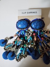 Turquoise Blue Silver Dangle Earrings Handmade
