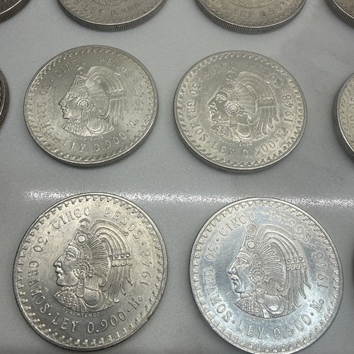 (1) 1947-1948 Cuauhtemoc Aztec Emperor .90 Silver Coin Mexico Cinco 5 Pesos