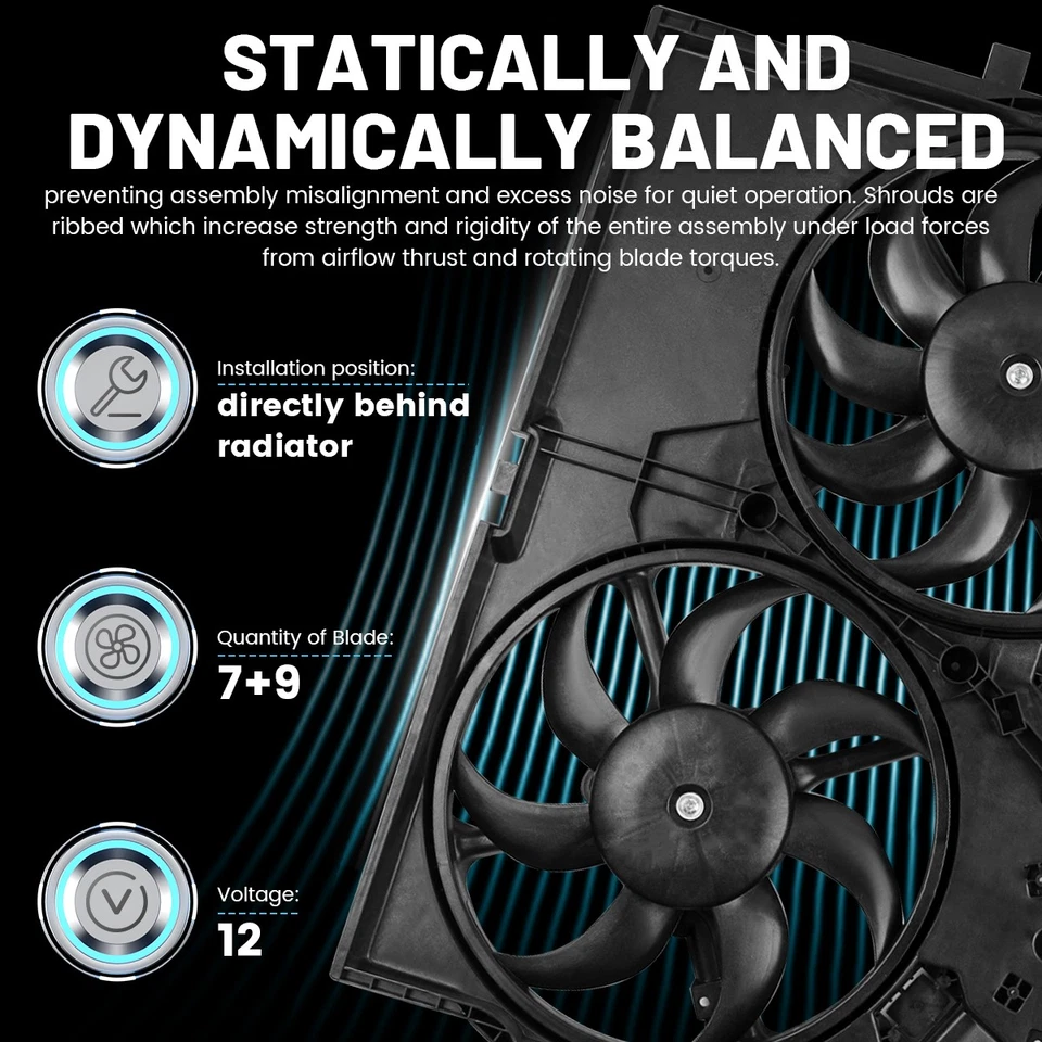 Radiator Cooling Fan Assembly for Ram ProMaster 1500 2500 3500 2014-2023 V6 3.6L - Image 4 of 4