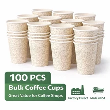 SOPARO Paper Coffee Cups, 16 oz Disposable Hot & Cold Cups，Leak-Resistant