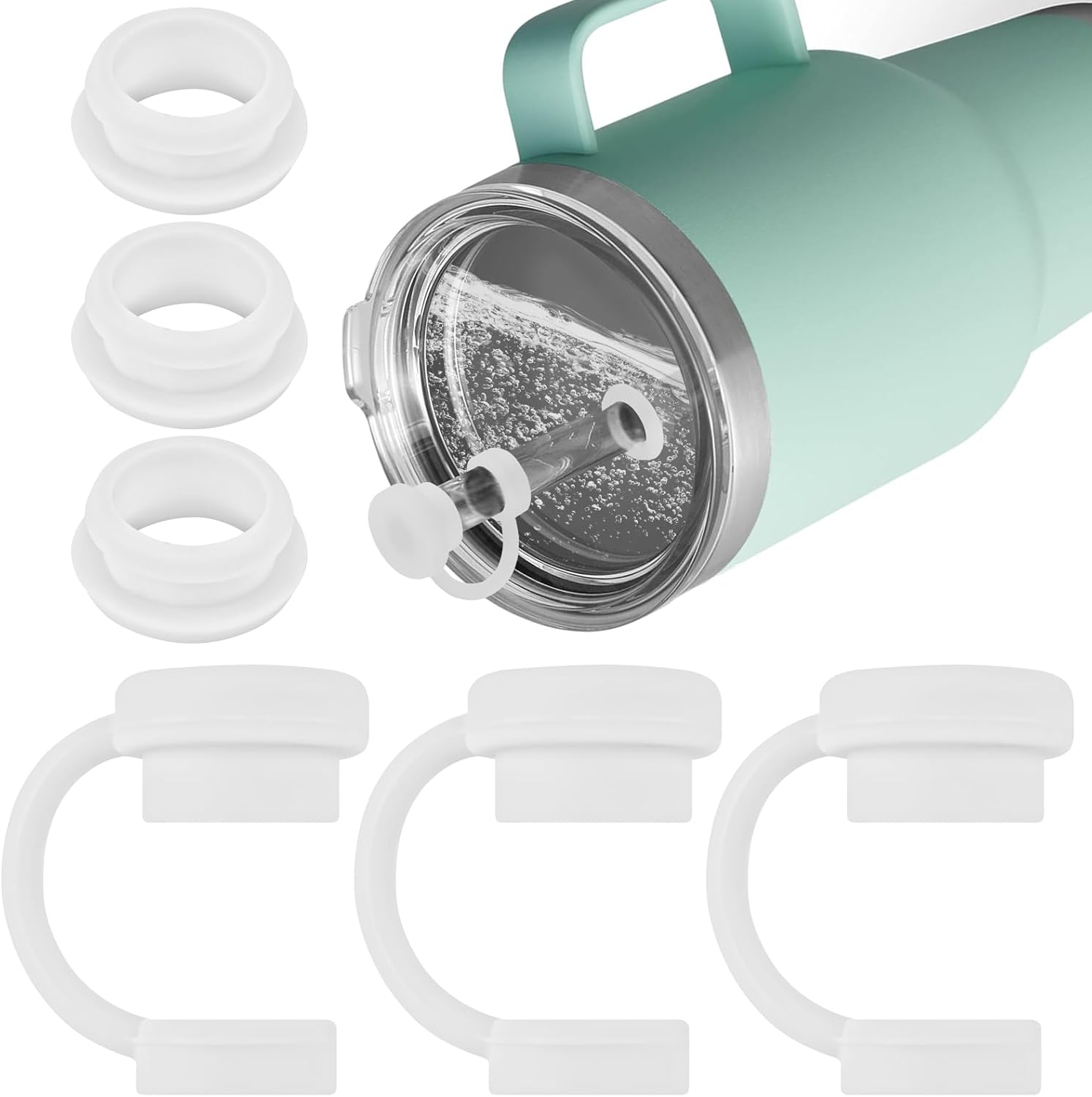 Silicone Spill Stopper Set for YETI Straw Cup Mug and Tumbler Accessories