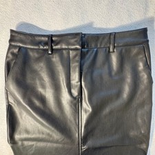 Dynamite Black Faux Leather Midi Skirt High W...