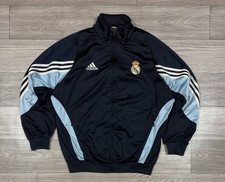 Real Madrid 2003 2004 Track Football Jacket Navy Blue Adidas Size L 029783