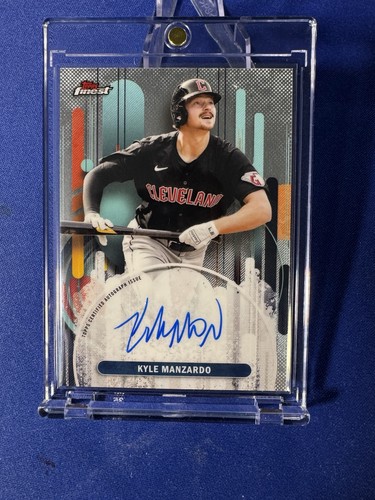Kyle Manzardo 2025 Topps Finest #FA-KM On Card Base Auto Cleveland Guardians MLB