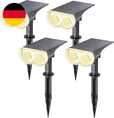 Linkind LED Solar Gartenlampen 800LM Licht-Sensorik Solarleuchten, 3000K Warmwei