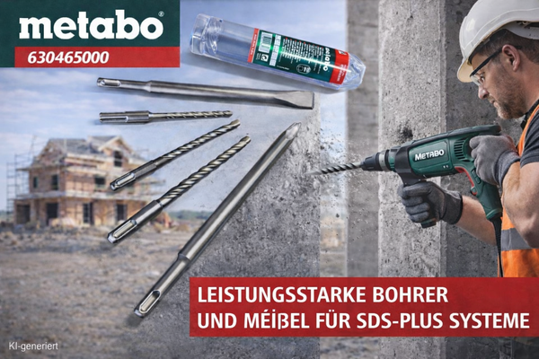 Metabo Sds-Plus Bohrer-/Meisselset Sp 5-Teilig 630465000 Inkl. Praktischer Box-image